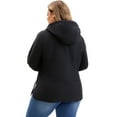 thumbnail image 4 of DARING DIVA Plus Size Trench Lightweight Anorak Zip Up Jacket 1X Black, 4 of 5