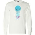 thumbnail image 3 of Inktastic Cute Jellyfish, Little Jellyfish, Blue Jellyfish Long Sleeve T-Shirt, 3 of 5
