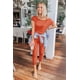 thumbnail image 2 of MONO PRETTYGARDEN Enterizo Hombros Descubiertos Naranja Rojo Talla S, 2 of 5