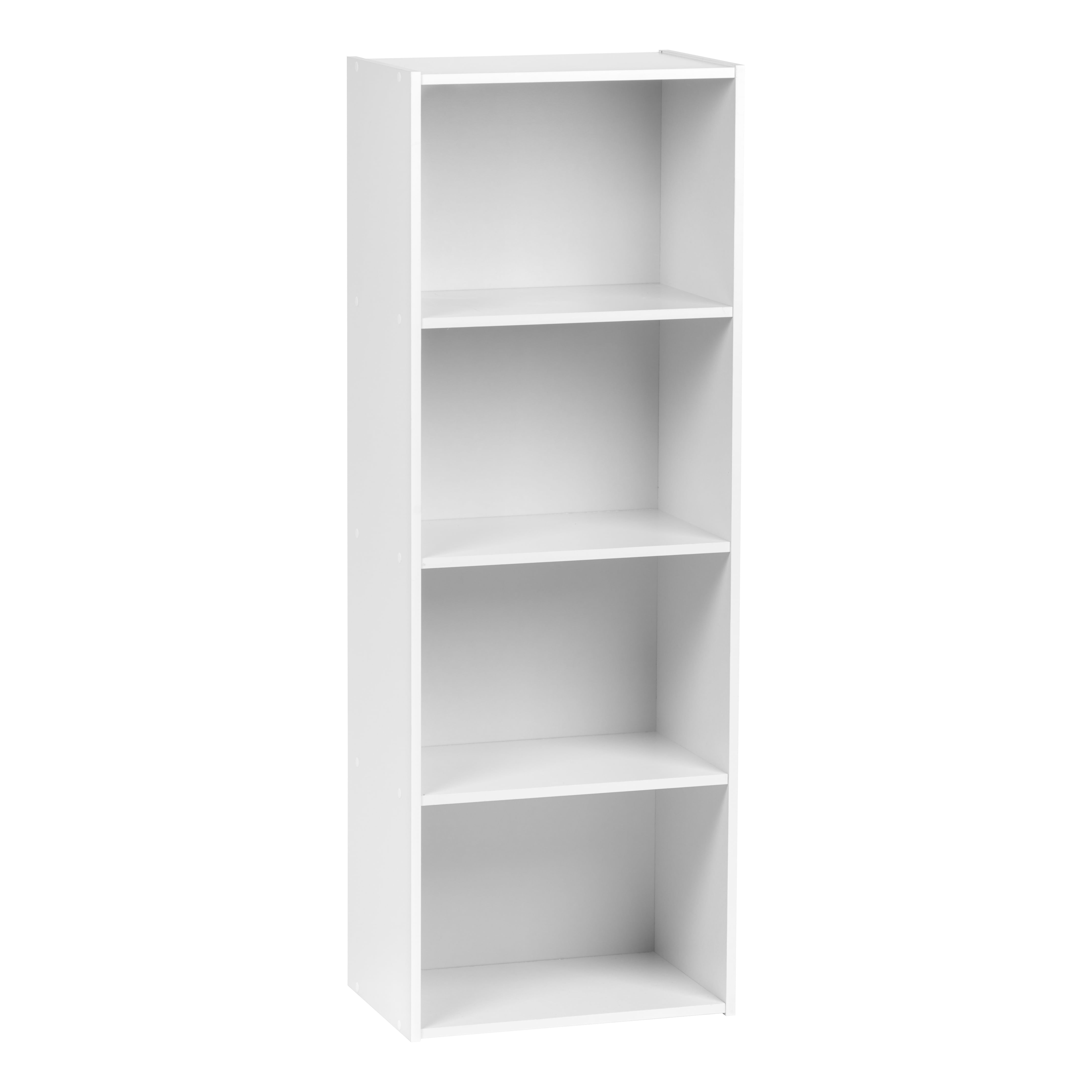 2 4 Tier Standing Shelf Shelves Storage Bookcase CD/DVD Organizer Home Office Furniture White 3 3 Tier by Salerno