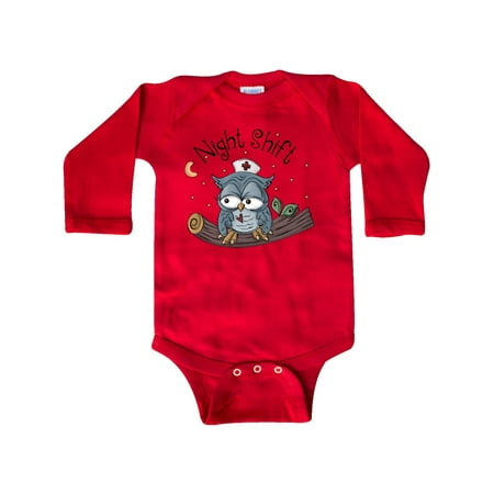 

Inktastic Night Shift Nurse Owl Gift Baby Boy Long Sleeve Bodysuit