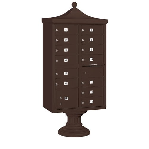 Regency Decorative Cluster Box Unit - 13 B Size Doors - Type IV - Bronze - Private Access