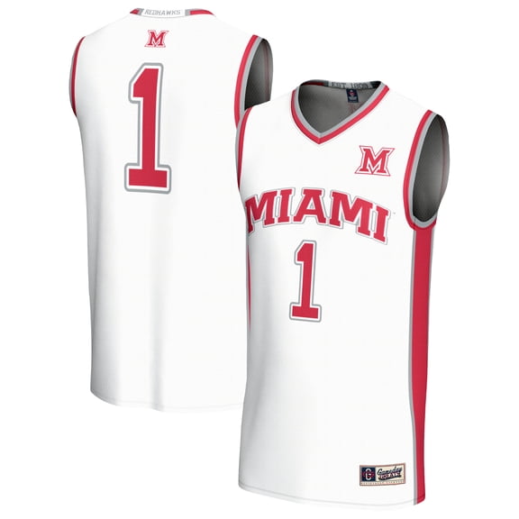 Youth GameDay Greats White #1 Miami University RedHawks Lightweight Collegiate Basketball Fashion Jersey