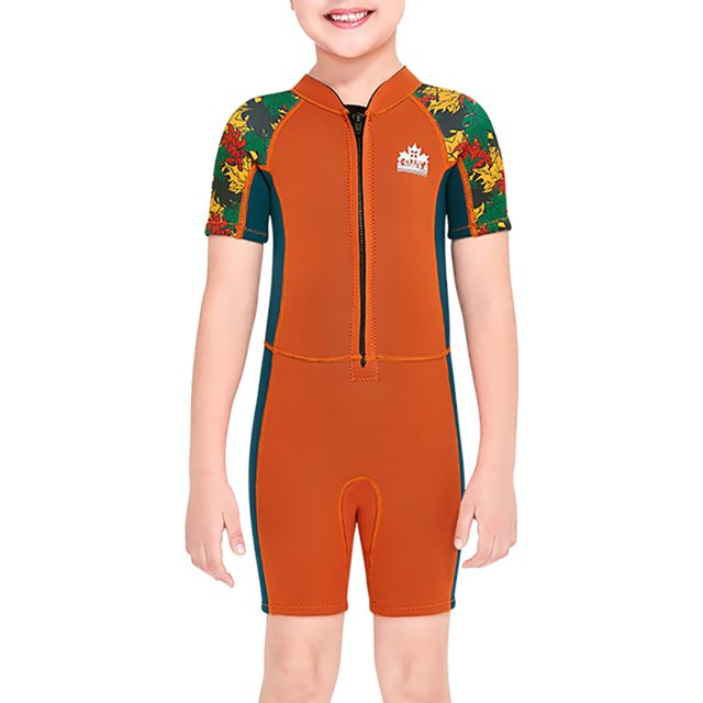 Niños trajes de buceo traje de buceo espesar traje de baño traje de baño transpirable Pieles de buceo para buceo para buceo Snorkeling Surfing Natación Naranja S 2.5mm Eigraketly OD003671-06