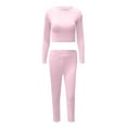 thumbnail image 3 of MSJUHEG Hoodies For Women Hoodies Womens High Waisted Workout Sets 2 Piece-Seamless Sports Pullover Tops Sweatsuit Zip Up Hoodie Women Pink L, 3 of 5