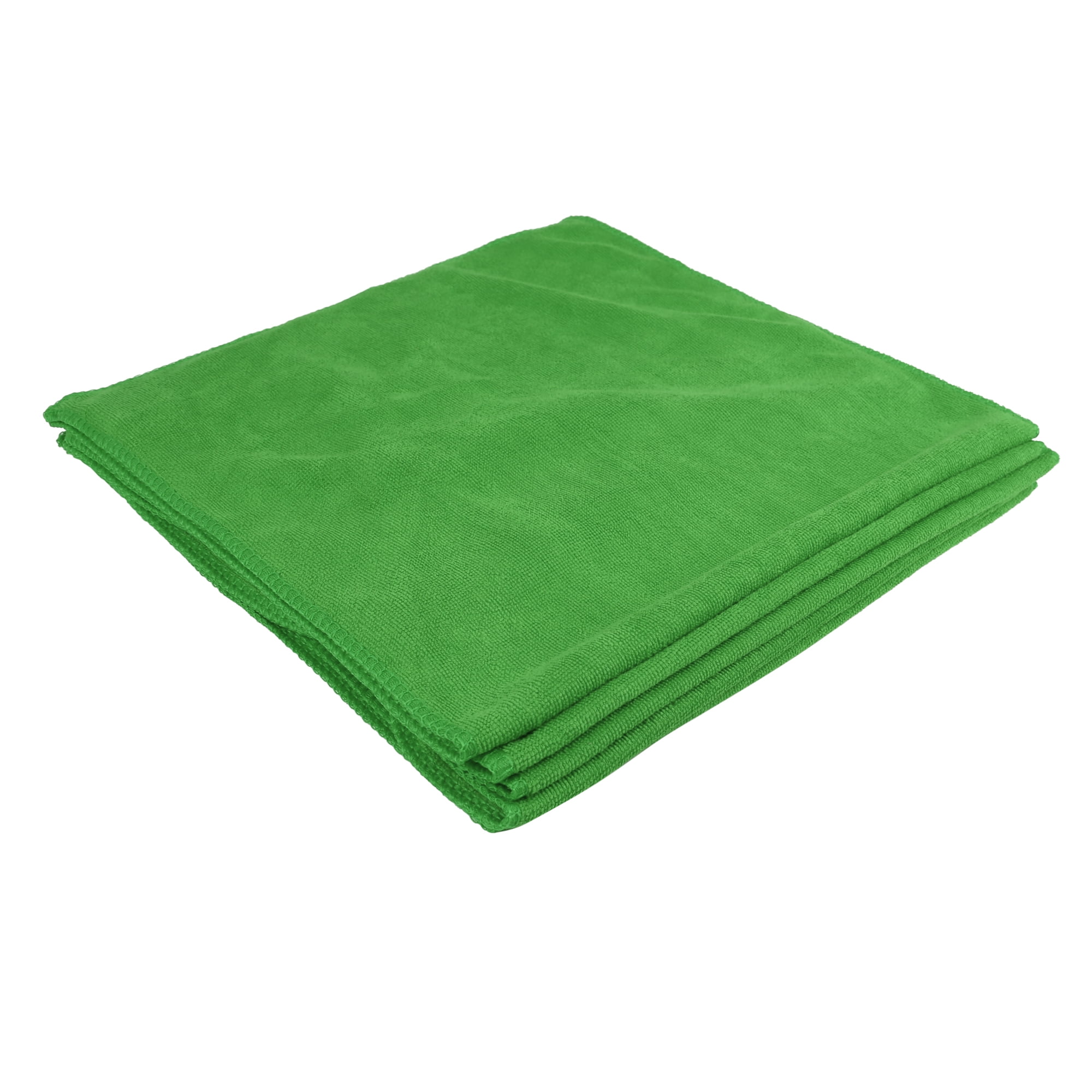 5pcs Green 250gsm Microfiber Cleaning Cloth Absorbent Car Washing Towel