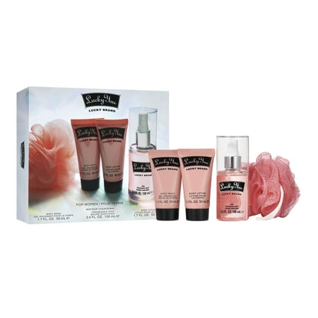 Lucky You Women's Fragrance 4 Piece Bath Set, 3.4 fl. oz