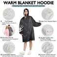 thumbnail image 5 of Wearable Oversized Blanket,Black White Gothic Hand Skull Pattern Wearable Blanket Hoodie for Adults,Cozy Hooded Blankets with Super Pockets,Super Warm Fuzzy Pullover for Women & Men, 5 of 6