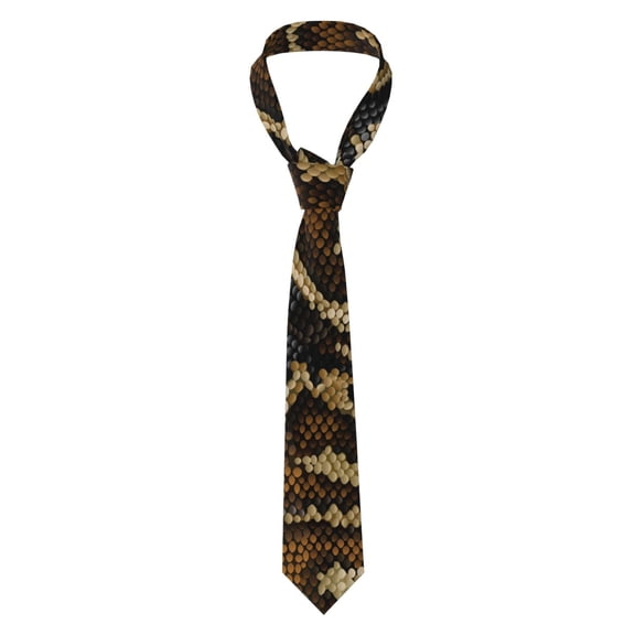 Men Silk Tie Snake Skin Texture Mens Necktie for Business and Wedding