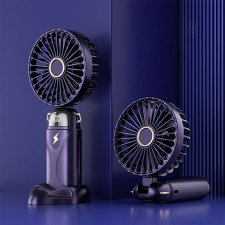 

TOPUUTP Ventilador de mano USB con base reversible con pantalla digital 5 velocidades soplado vertical función de aroma Caída de precio