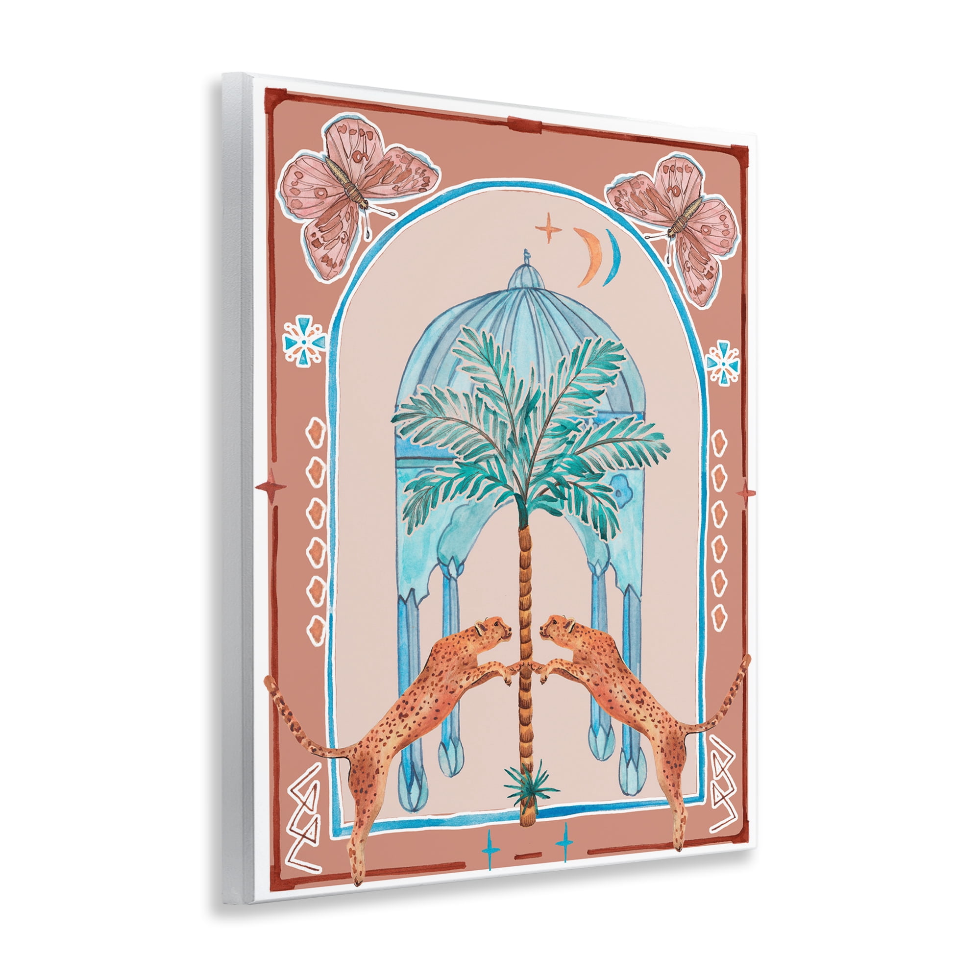 Stupell Industries Traditional Leopards & Palm Tree Animals & Insects Painting Unframed Art Print Wall Art, 11 x 14