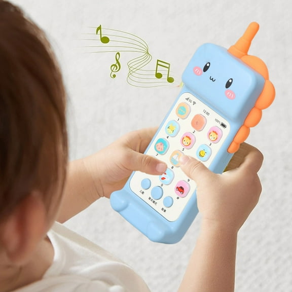 Lunxisen 3 pcs Baby Dinosaur Cell Phone Toy Removable Soft Teether Case, Lights, Music Adjustable Volume Kids Play Learn Pretend Phone Infant Toddler