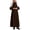 Coffee, variant on Solid Color Long Sleeved Elegant Style Robe Suitable for Cosplay Performance Attire Robe