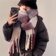 thumbnail image 1 of 2024 Winter Thick Warm Scarf Women Cashmere Shawl and Wraps Pashmina Neckerchief Bufanda Female Rainbow Hairy Tessel Echarpe New, 1 of 5