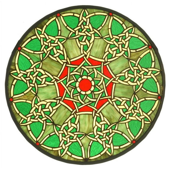 51527 Meyda 20"W X 20"H Knotwork Trance Medallion Stained Glass Window