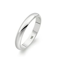 Women's 14K White Gold 3mm Traditional Fit Plain Wedding Band Ring Size 6.5