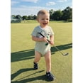 thumbnail image 4 of Cenuakty Baby 6M 12M 18M Boy Summer Romper Casual Golf-themed Embroidered Striped Crew Neck Short Sleeve Infant Jumpsuit, 4 of 9