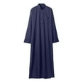 thumbnail image 5 of Bcfgryg Male Solid Color Long Sleeve Robe Arabic Clothes Middle Skirt Robe Big and Tall Shirts Blue M, 5 of 5