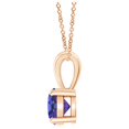 thumbnail image 2 of Angara Round Shape Natural Tanzanite Pendant Necklace in 14K Rose Gold for Women - December Birthstone Jewelry | Tanzanite Solitaire Pendant Necklace, 2 of 9