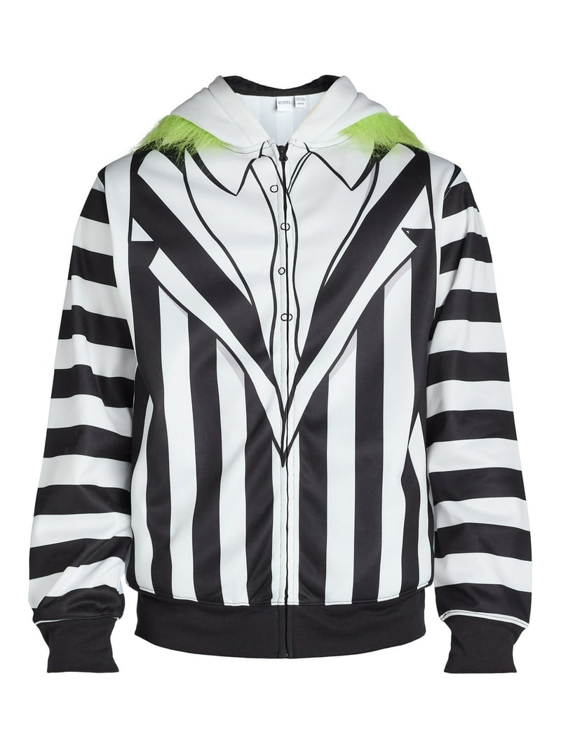 Beetlejuice Men's and Big Men's Graphic Zip Front Hoodie, Sizes XS