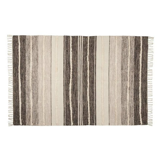 SARO RU775.BK46B 4 x 6 ft. Woven Tufted Area Rug Black