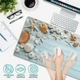 thumbnail image 5 of Shells on Blue Wood Large Mouse Pad Extended Gaming Mouse Pad Waterproof Desk Mat with Stitched Edge,Non Slip Base Keyboard Mouse pad for Home Office 35.4" X 15.7", 5 of 6