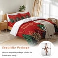 thumbnail image 7 of Merry Christmas Xmas Trees Bedding Duvet Cover Set Queen 4 Pieces Red Green Black White Plaid Leopard Forest Bedding Set with Zipper Closure,1 Comforter Cover 90x92 In 1 Flat Sheet & 2 Pillow Cases, 7 of 7