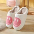 thumbnail image 3 of Zapatillas de Interior para el hogar para mujer, pantuflas con cara sonriente con diseño Kawaii, zapatos cálidos y suaves de felpa para el hogar, 3 of 4