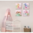 thumbnail image 3 of HFDF Bathroom Decor Mermaid Canvas Wall Art Prints Watercolor Cute Pink Mermaid Pictures for Girls Room Nursery Bedroom Wall Decorations Modern Home Artworkx4 16x12inch Framed, 3 of 6