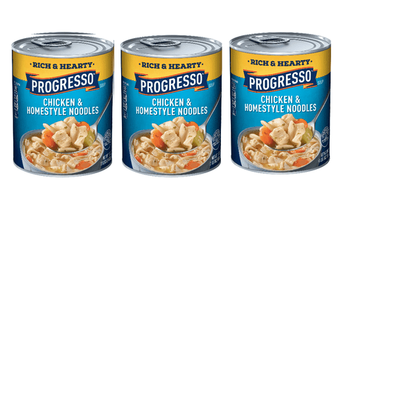Progresso Rich & Hearty Chicken & Homestyle Noodles Soup, 19 oz - Comfort Chicken Soup,Pack of 3