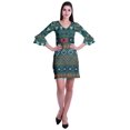 thumbnail image 2 of Moomaya Womens Imprimé Courte Robe Cloche Manches Robes de Décalage pour les Femmes Vêtements d'Été Occasionnels, 2 of 6
