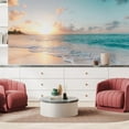 thumbnail image 3 of Idea4wall 3pcs Mural Romantic Beach Sea Wave Stick Wallpaper Removable Wall Murals Large Wall Stickers for Home Decoration, 48"x72", 3 of 5