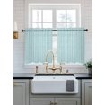 thumbnail image 2 of Simple Vertical Stripes Tier Curtains 24 Inch Length,Sheer Curtains for Bedroom Living Room Summer Coastal Lines Style Blue Green Short Kitchen Curtains for Small Half Window 27.5"x24" 2 Panels, 2 of 7