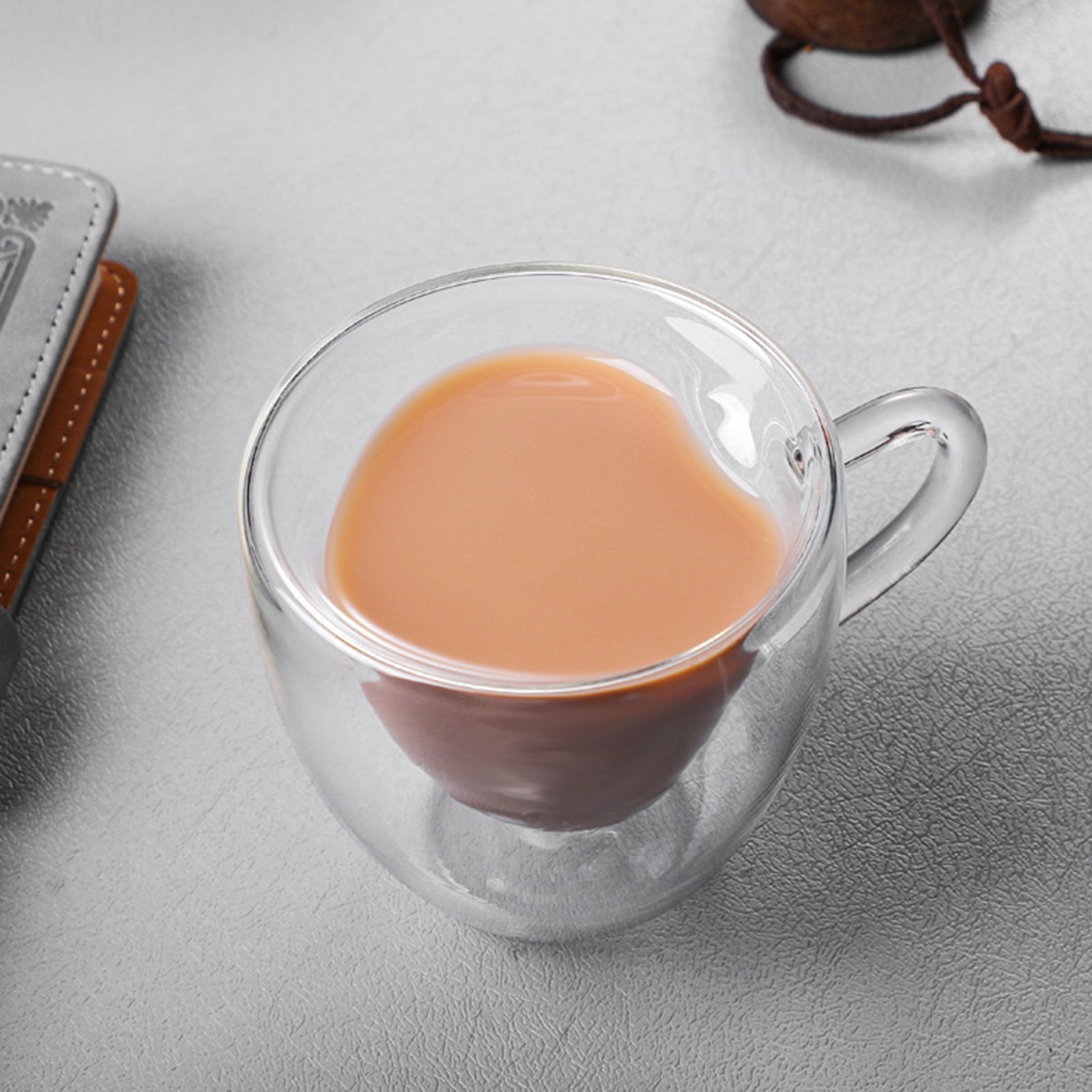 JINYOUJIA-Cute Raccoon Solid Wood Cover Coffee Glass Mug, Milk Juice Tea  Cup for Drinking Tea Espresso Coffee Juice, Great Gift