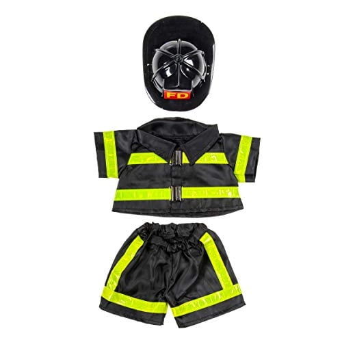 Disfraz de bombero con forma de oso de peluche, se adapta a la mayoría de peluches de 35 a 45 cm