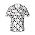thumbnail image 1 of Fotbe Happy Football Camisa Hawaiana para Hombre Unisex – Camisa Casual de Verano con Botones de Manga Corta de Algodón y Lino,XX-Large, 1 of 7