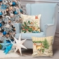 thumbnail image 6 of Presence 4PCS Vintage Christmas Pillow Covers 18 Inches, Soft Polyester & Cotton  Linen White Winter Throw Pillow Covers , Indoor Christmas  Decorations Props Xmas Gift, 6 of 8