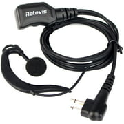 Retevis R-111 G Shape 2 Pin PTT Adjustable Volume Walkie Talkie Earpiece for Motorola/HYT Two Way Radio(1 Pack)