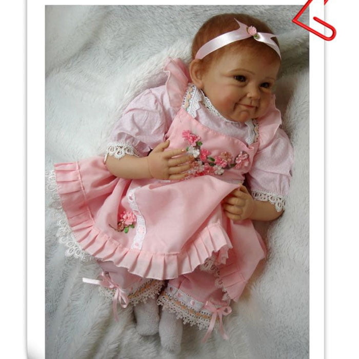 Silicone Baby Doll, 22" Full Silicone Lifelike Soft Body with Pink