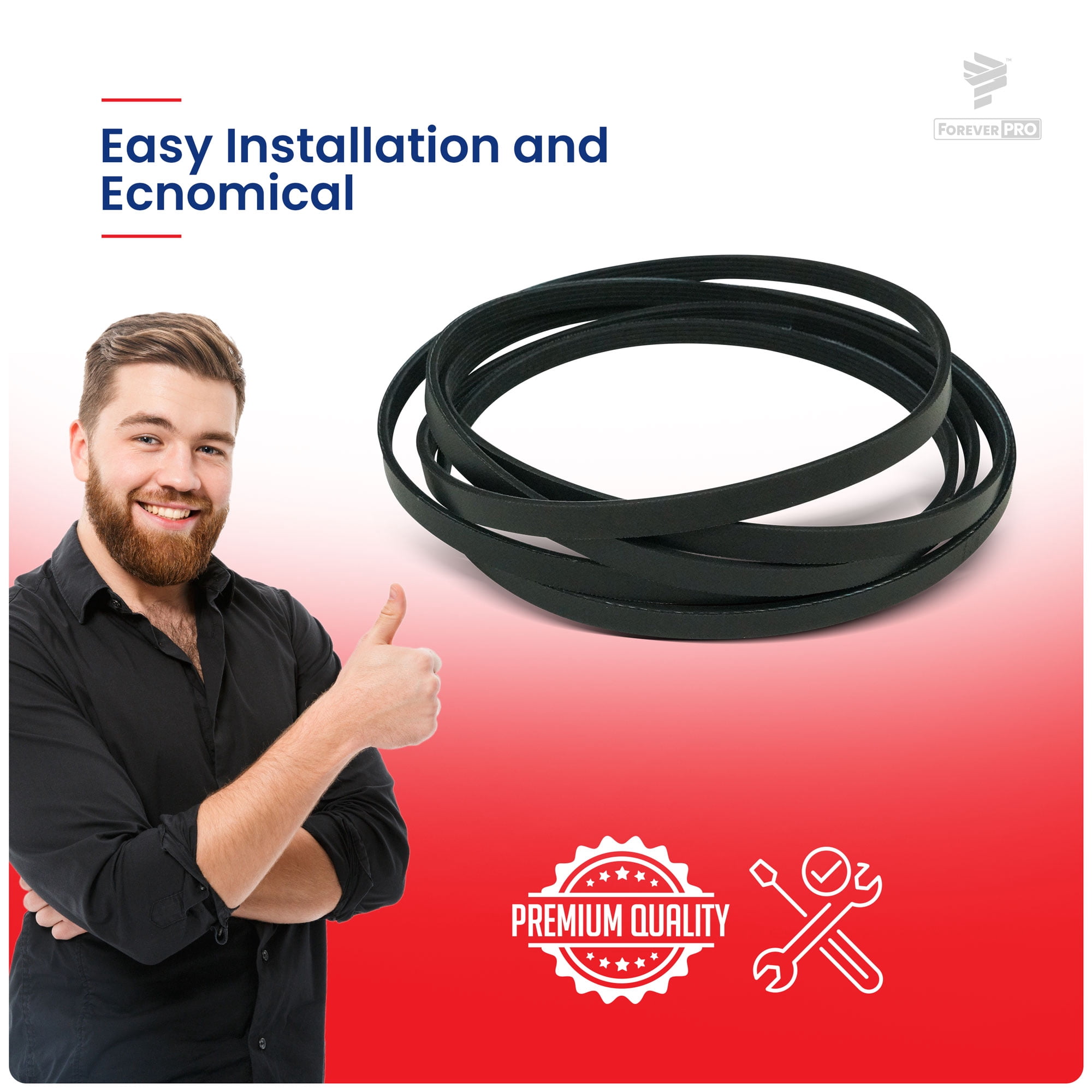 ForeverPRO 6602-001655 Dryer Drum Belt for Samsung Appliance 6602-001655