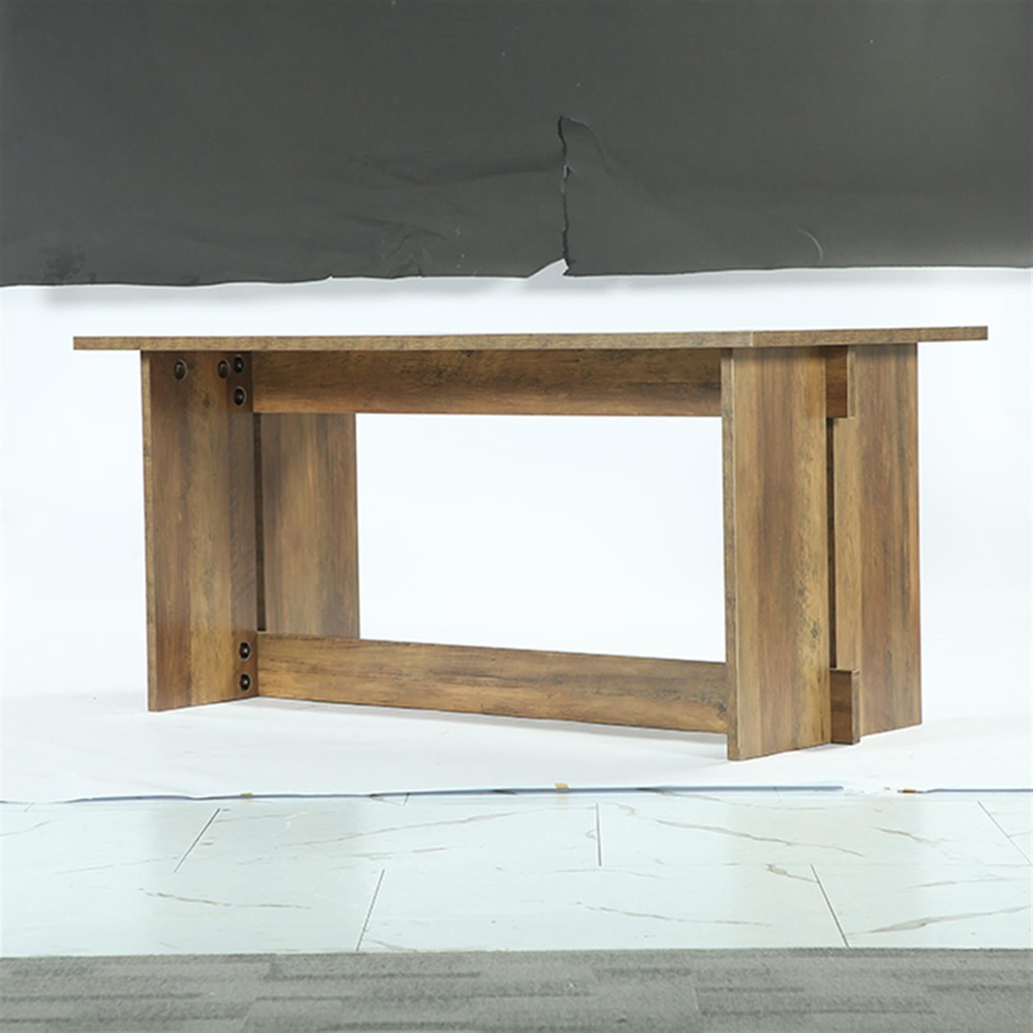 Demi Bonn 63" Dining Table, Farmhouse Dining Room Table Kitchen Table for 4-6 for Dining Room, Home Office, Living Room Furniture, Brown