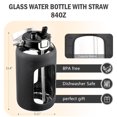 thumbnail image 2 of Botella de Agua BLUEGO 2.5L de Vidrio con Asa de Acero Inoxidable Negra, 2 of 7