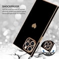 thumbnail image 3 of Compatible with iPhone 13 Pro Case  Cute Plating Gold Luxury Love Heart Phone Case for Women Girls Shockproof Raised Full Camera Lens Protection Bumper Cover for iPhone 13 Pro, Black, 3 of 14