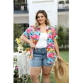 thumbnail image 2 of TIYOMI Plus Size Hawaiian Tops For Women Short Sleeve Colorful Tie Dye Collared Blouses Button Down Coconut Tree Shirts V Neck Shirts Summer Casual Tops XL 14W 16W, 2 of 7
