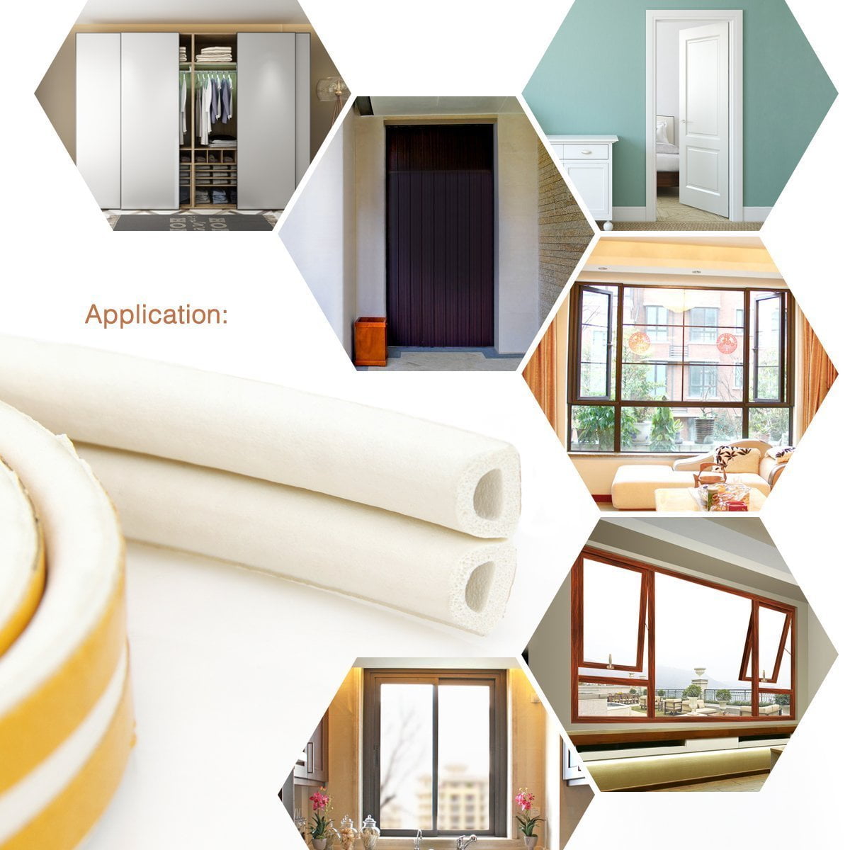 V Shape Foam Self-Adhesive Seal Strip,Weatherproof Soundproof Door Sealing Sticker for Windows Doors Gaps of Anti-Collision and Side Black