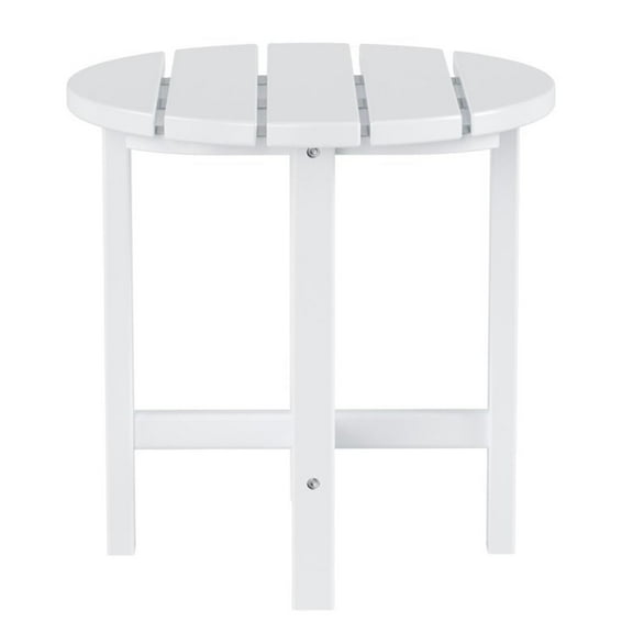 Costaelm Paradise Round 18" Adirondack Side Table, White