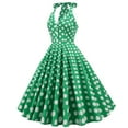 thumbnail image 2 of SWSMCLT Women's Midi Dresses Long Swing Casual Vintage Sundress Fitted Halter Swing Dress Date Night High Waist Green Large, 2 of 4