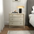 thumbnail image 2 of Mantalia Solid Wood 3-Drawer Nightstand with Metal Frame, Champagne, 2 of 6