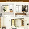 thumbnail image 6 of BEAUTYPEAK Bathroom Mirror 30x48 inch, Modern Round Corner Vanity Wall Mirror，Black, 6 of 7