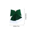 thumbnail image 3 of Gran lazo navideño de terciopelo verde - Tapa de árbol flocado de 14x11 pulgadas y decoración para ventanas en decoración navideña, 3 of 8